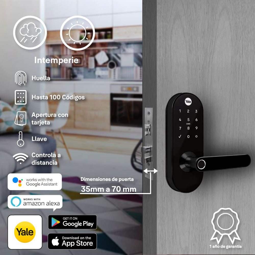 Cerradura YMC420 con Wi-Fi para exteriores, hub y módulo incluido