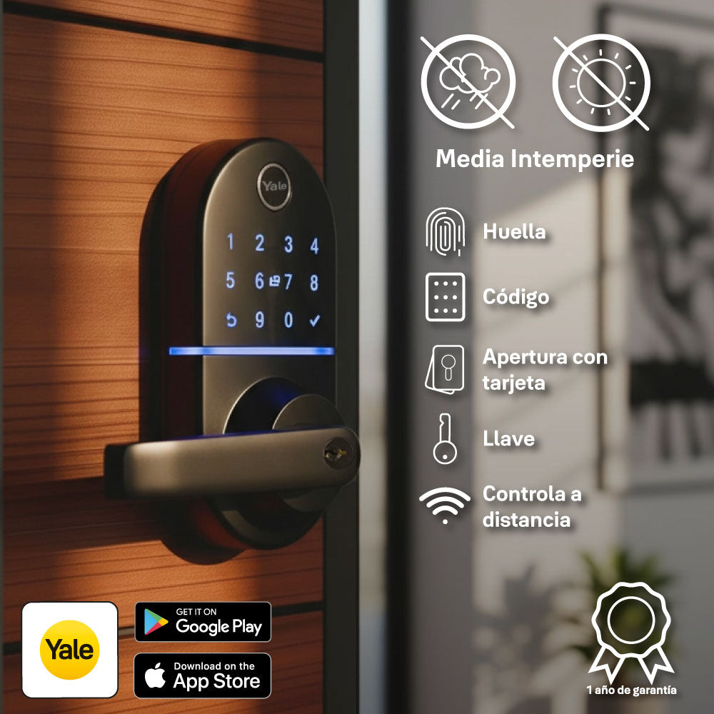 Cerradura (cerrojo) Compact con manija y Wi-Fi integrado, hub incluido