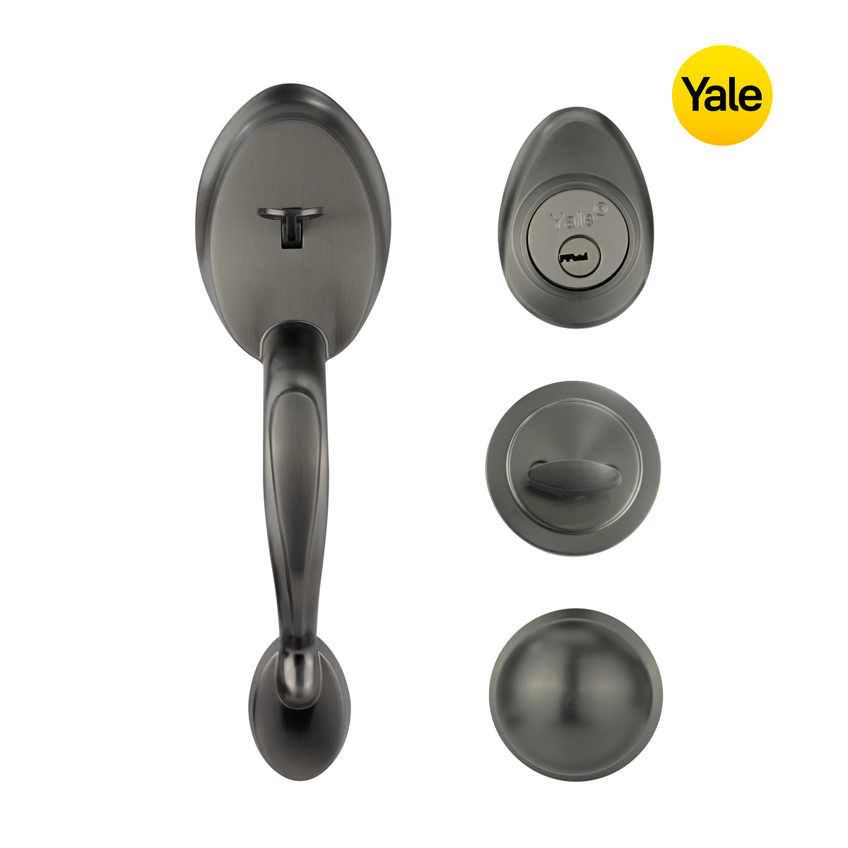 Yale Cerradura Gatillo San Cristóbal Tuxtla GunMetal | Llave-Mariposa | Cerrojo Antisegueta 1" | Cilindro Latón 5 Pernos (Copia)