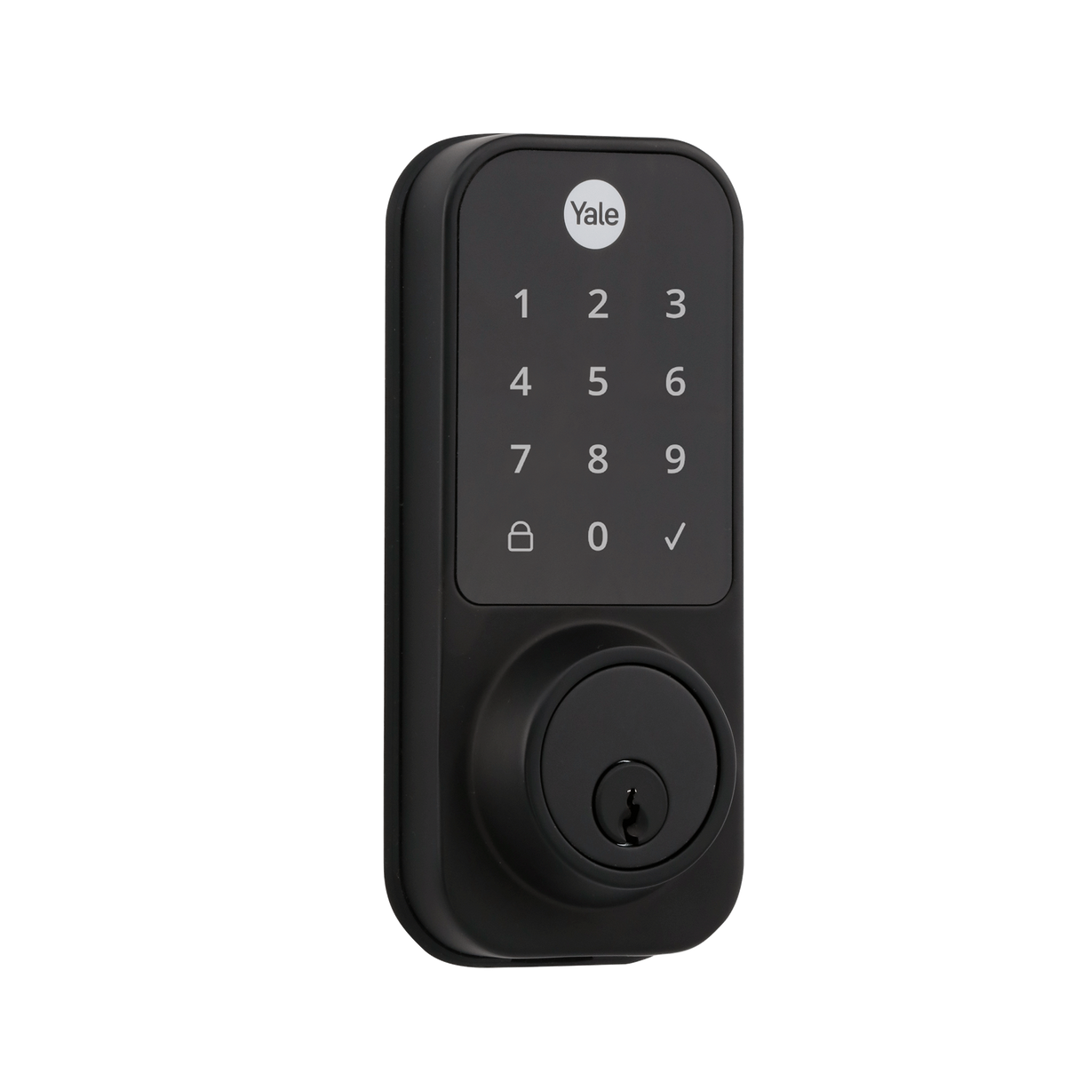 Cerradura Yale YDD120 sin Wi-Fi con teclado táctil y llave de respaldo, acabado negro