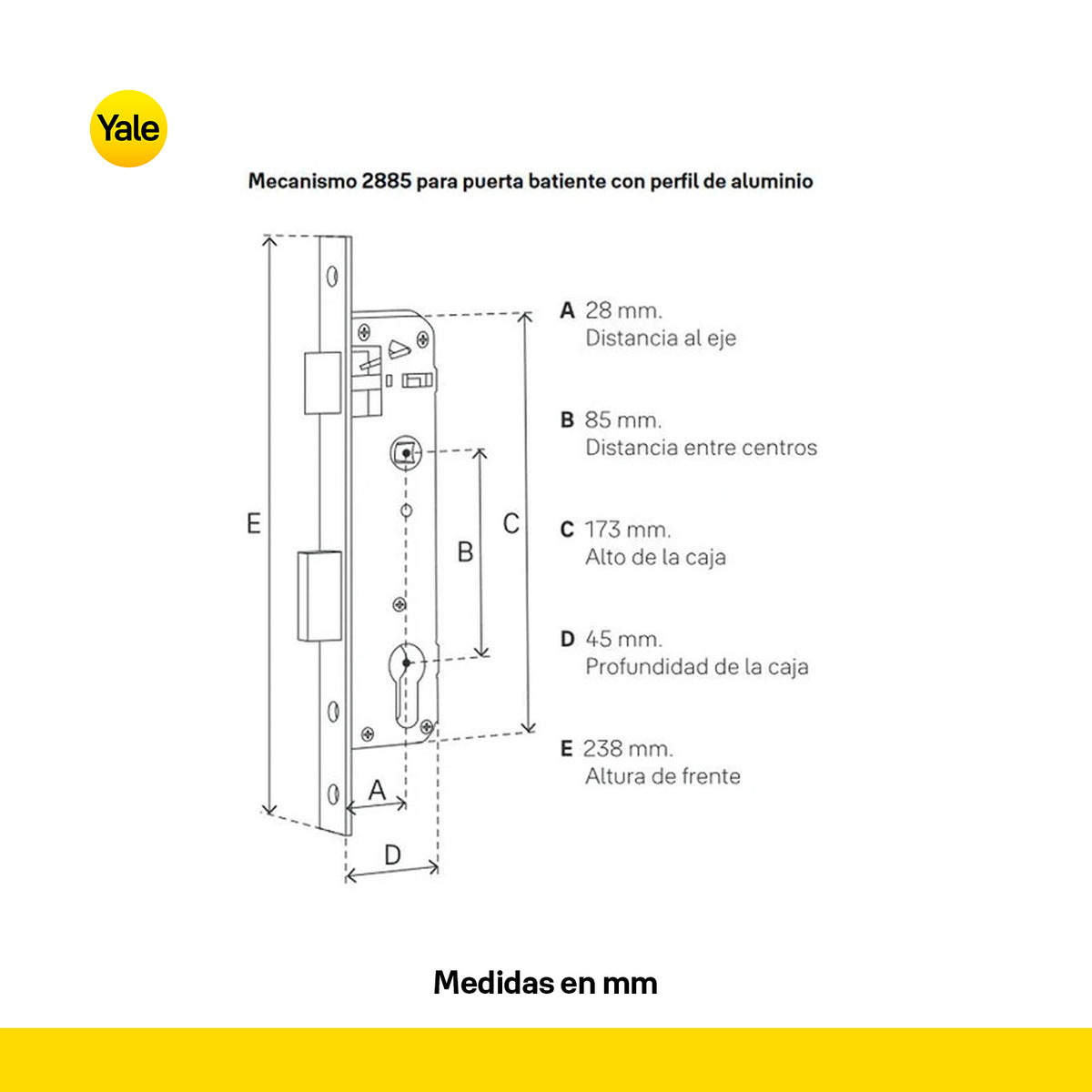 Cerradura YSD100 con Wi-Fi integrado para perfil de aluminio, hub incluido