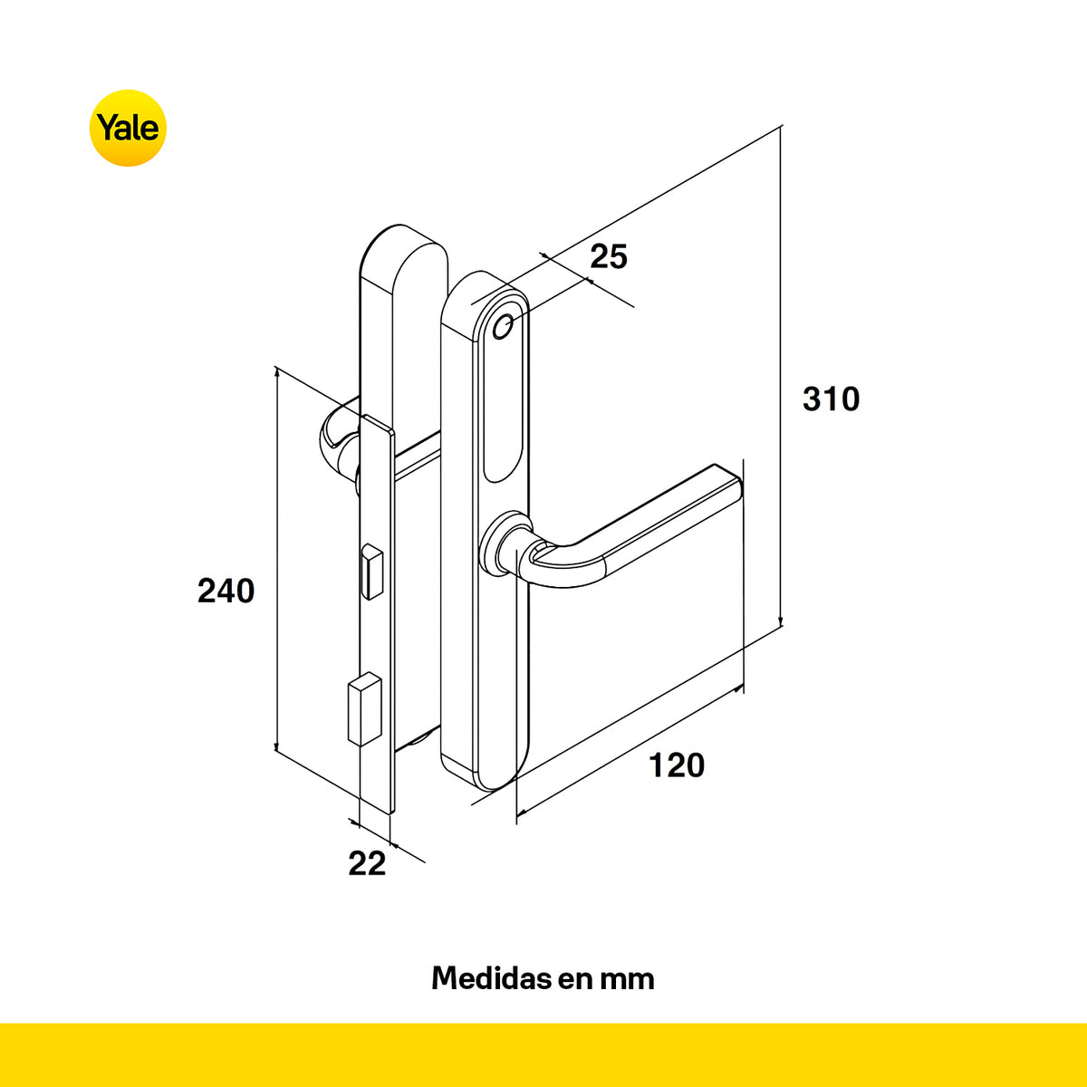 Cerradura YSD100 con Wi-Fi integrado para puerta de madera, hub incluido