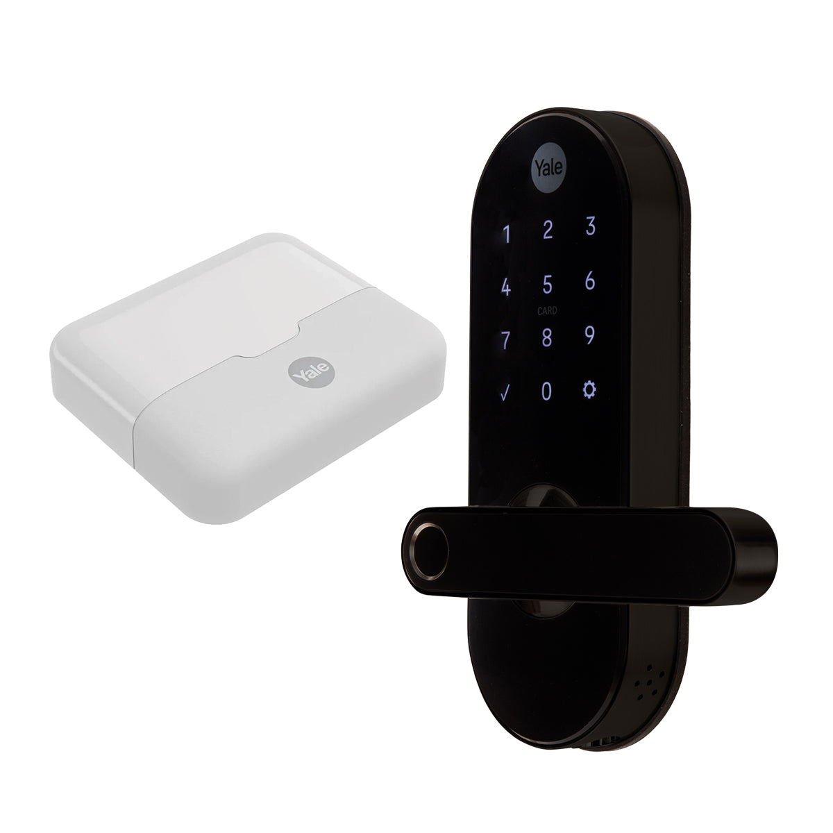 Cerradura digital YMC420 negro con hub para exteriores.