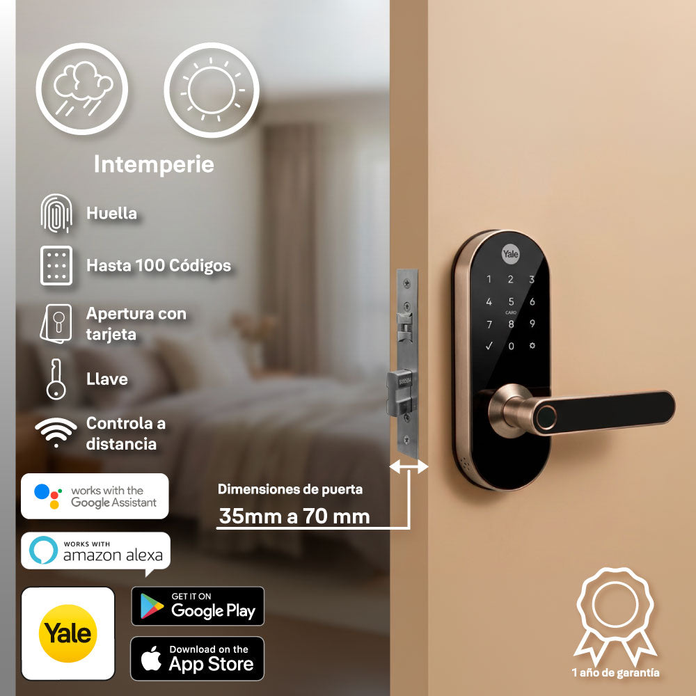 Cerradura YMC420 para exteriores con Wi-Fi hub y módulo incluido
