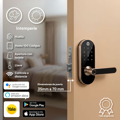 Cerradura YMC420 para exteriores con Wi-Fi hub y módulo incluido