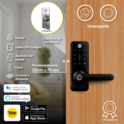 Cerradura YMC300 para exteriores y Wi-Fi integrado, hub incluido