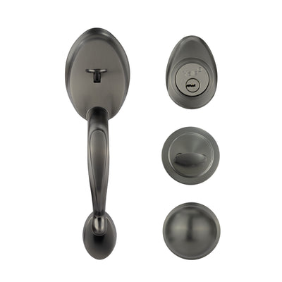 Yale Cerradura Gatillo San Cristóbal Tuxtla GunMetal | Llave-Mariposa | Cerrojo Antisegueta 1" | Cilindro Latón 5 Pernos (Copia)
