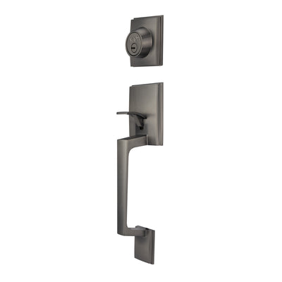 Yale Cerradura Gatillo San Cristóbal Mitla GunMetal | Llave-Mariposa | Cerrojo Antisegueta 1" | Cilindro Latón 5 Pernos