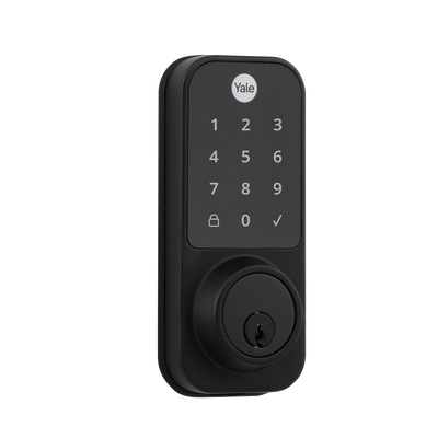 Cerradura Yale YDD120 sin Wi-Fi con teclado táctil y llave de respaldo, acabado negro