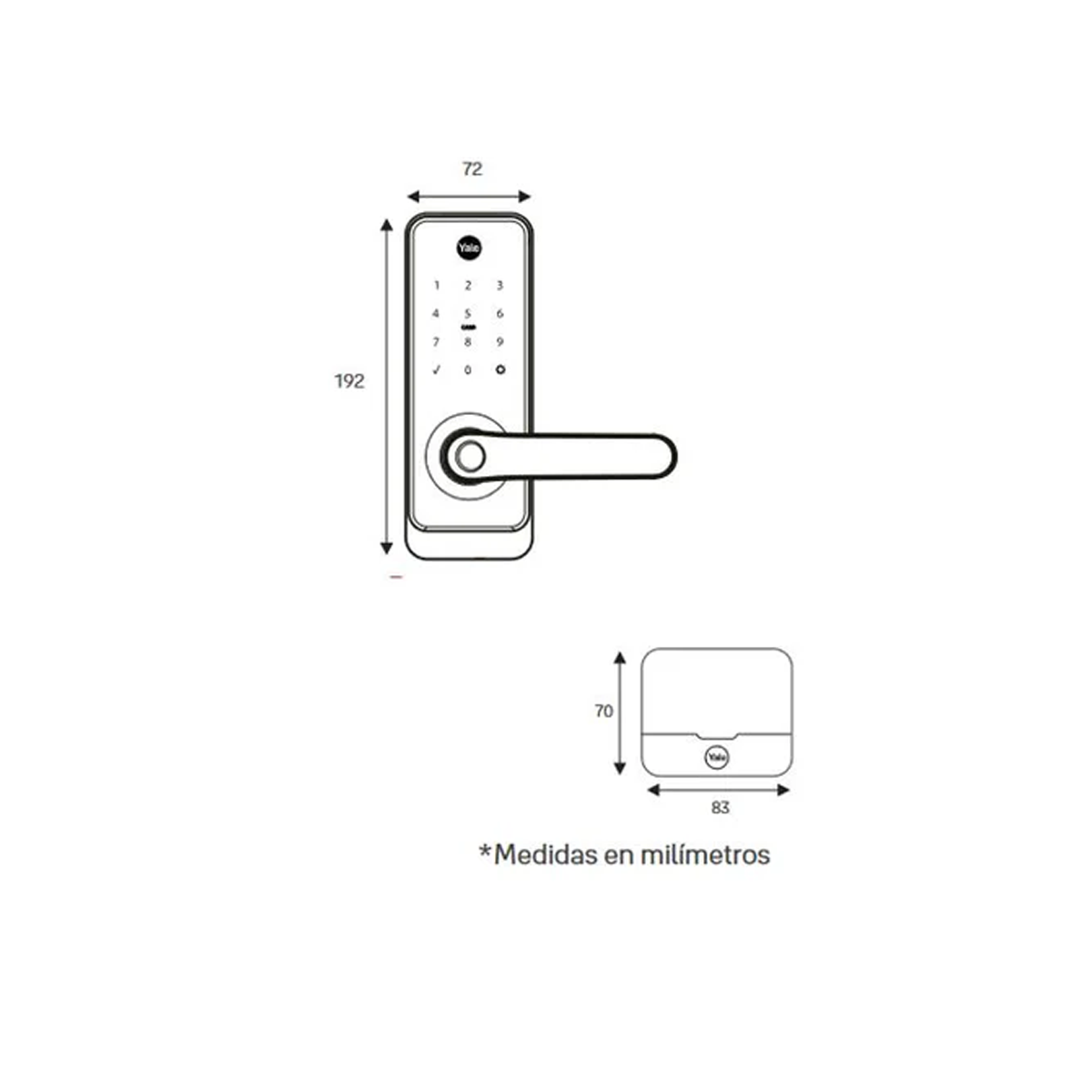 Cerradura Digital YMC300 con hub para exteriores.
