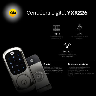 Cerradura YXR226 para exteriores con opción a Wi-Fi
