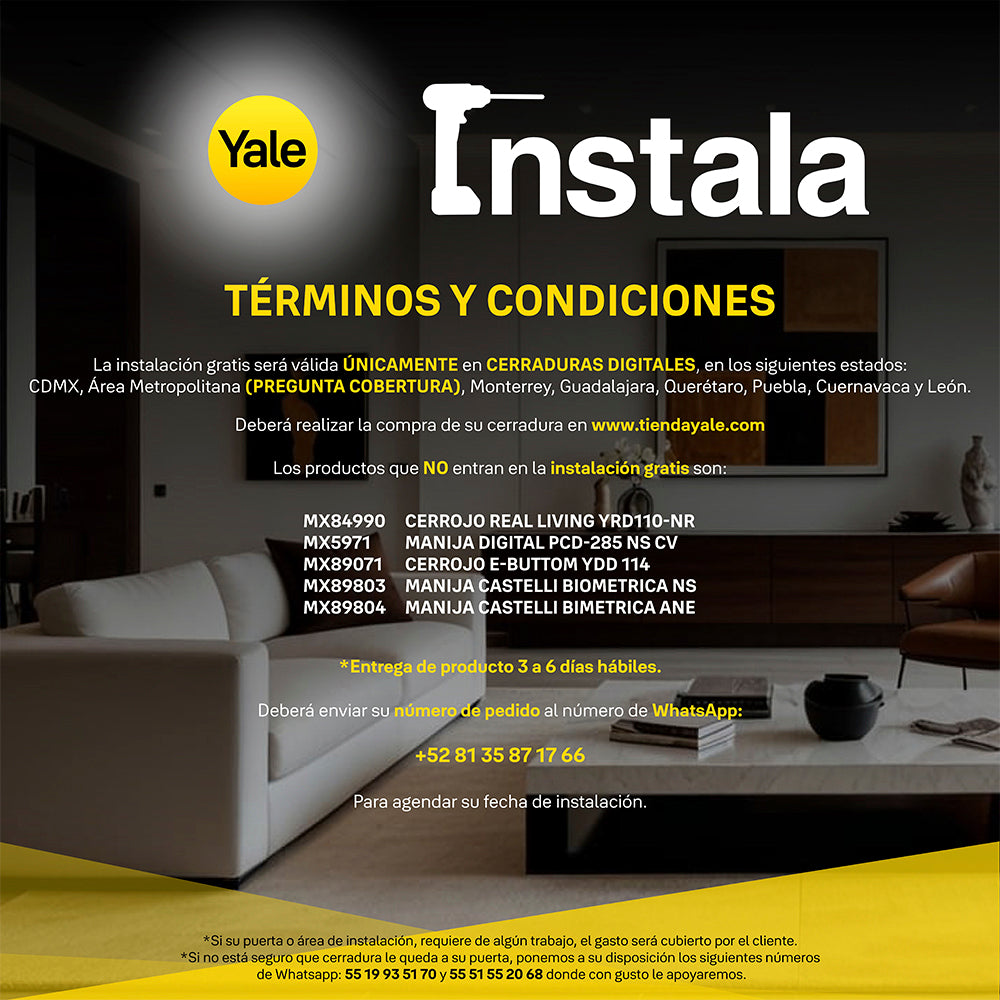 Cerradura digital YMC420 negro con hub para exteriores.