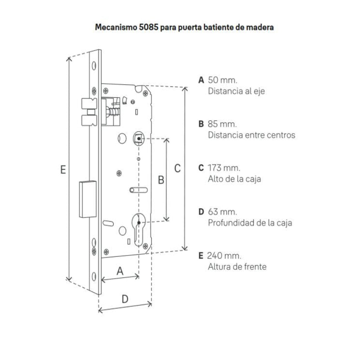 Cerradura Digital YSD100 para puertas de madera 5085 Negro, con hub incluido.